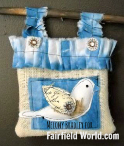 polyfil stuffed bird tote
