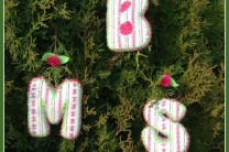 Embroidered Monogram Ornaments