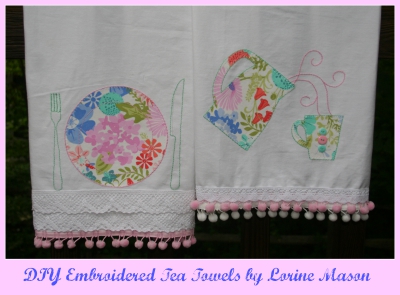 DIY Applique & Embroidered Tea Towels