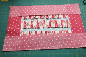 borders stitched to ruffle block