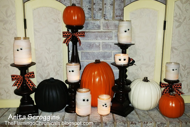 Mummy Jars with olyfun halloween decorating and costume ideas