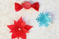 Holiday Hair Clips made with Oly-Fun Fabric