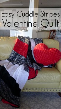 Easy Cuddle Strips Valentine Quilt