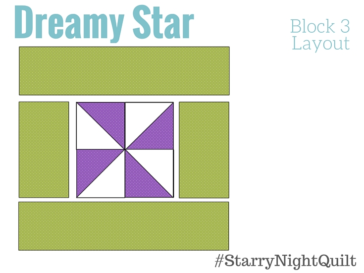 Dreamy Star in the Free 2016 BOM quilt series Starry Night Block of the month