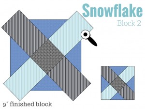 Snowflake Block 2 in the Free 2016 BOM quilt series Starry Night Block of the month