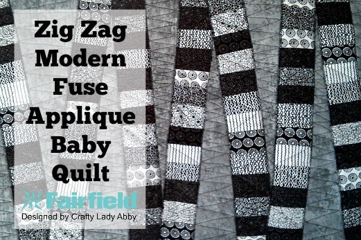 Zig Zag Modern Fuse Applique Baby Quilt