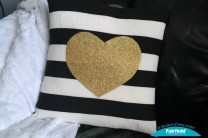 Black, White, and Gold Valentine's Day Pillow