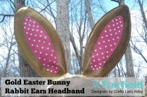 Gold Easter Bunny Rabbit Ears Headband