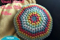 Round Crochet Cluster Stitch Pillow