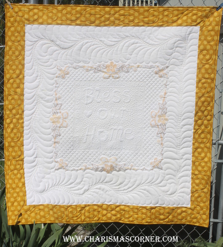 bless our home Quilted Vintage Tablecloth