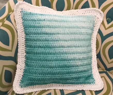Tinted Crocheted Pillow