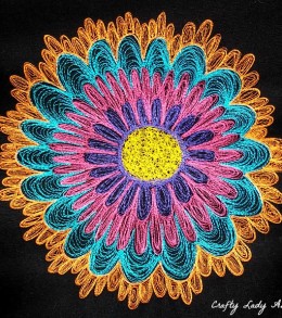 Floral Embroidered Floor Pouf 12
