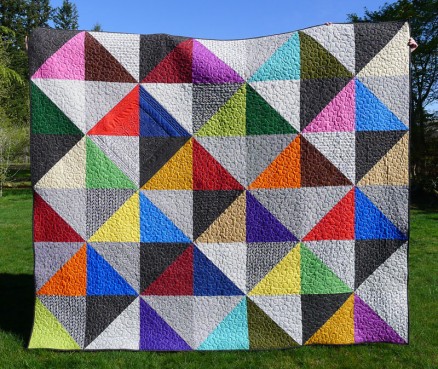 Urban Scandinavian Modern Half-Square Triangle Quilt