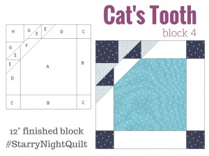 Block 4 Cat's Tooth in the Starry Night Quilt Sampler designed by The Sewing Loft