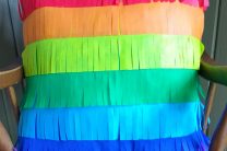 Rainbow Pinata Fringe Pillow