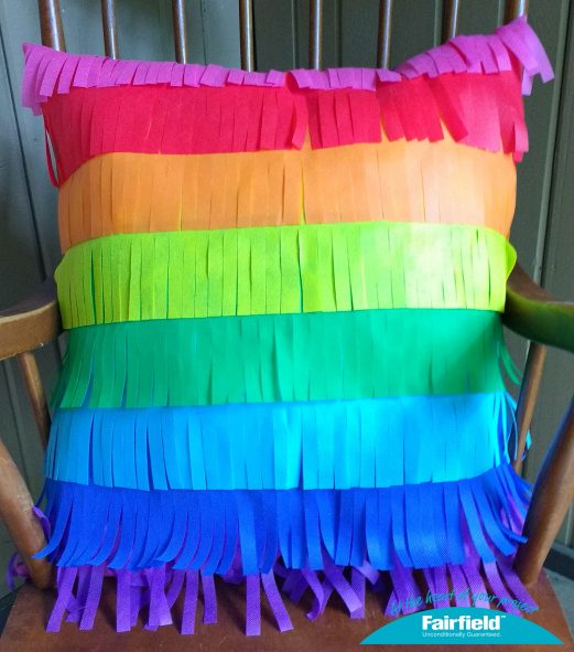 Rainbow Pinata Fringe Pillow