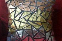 Geometric Metallic Ombre Pillow