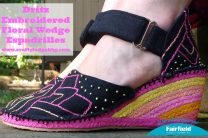 Dritz Embroidered Floral Wedge Espadrilles