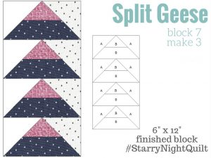 Starry Night Sampler Split Geese Cutting Instructions
