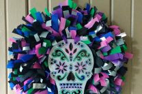 Day of the Dead Skull OlyFun Rag Wreath