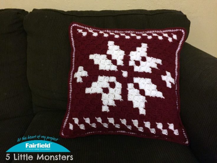 Scandinavian Snowflake Pillow - Fairfield World Craft Projects