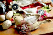 scrap fabric bird ornaments