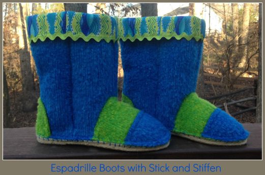 Espadrille Boots with Stick fusible web