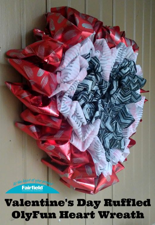 Valentine's Day Ruffled OlyFun Heart Wreath