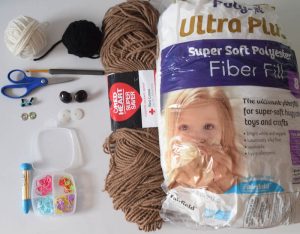 No-Sew Huggable Crochet Pal, free crochet pattern by Underground Crafter for Fairfield World in Red Heart Super Saver yarn