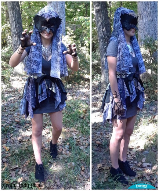 Dark Elf Fantasy Halloween Costume Tattered Bustle and No-Sew Vest