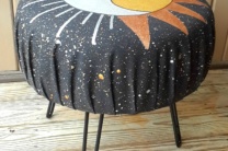 Metallic Celestial Tuffet Stool