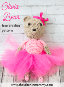 Olivia Bear, free crochet pattern by The Stitchin' Mommy
