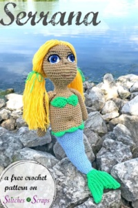 Serrana the Mermaid, free crochet amigurumi pattern with video and photo tutorials by StitchesNScraps
