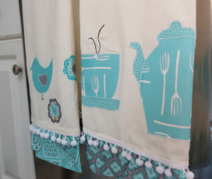 Easy Applique Dish Towels