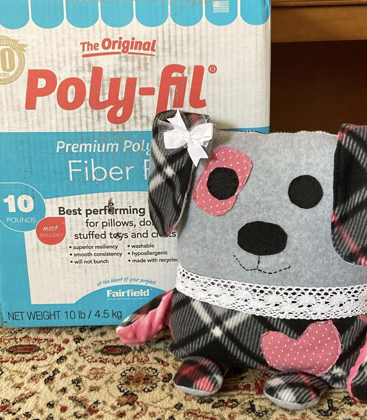 Poly-fil puppy pillow project
