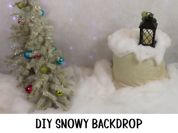 DIY snowy backdrop for photos