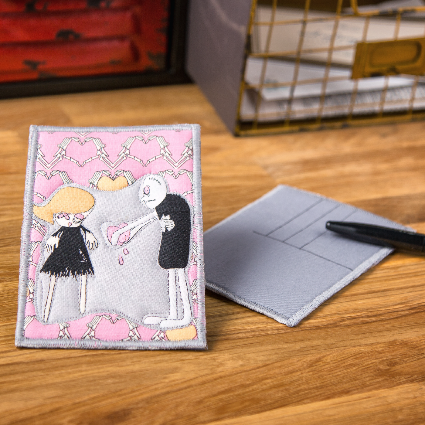 DIY fabric valentine cards