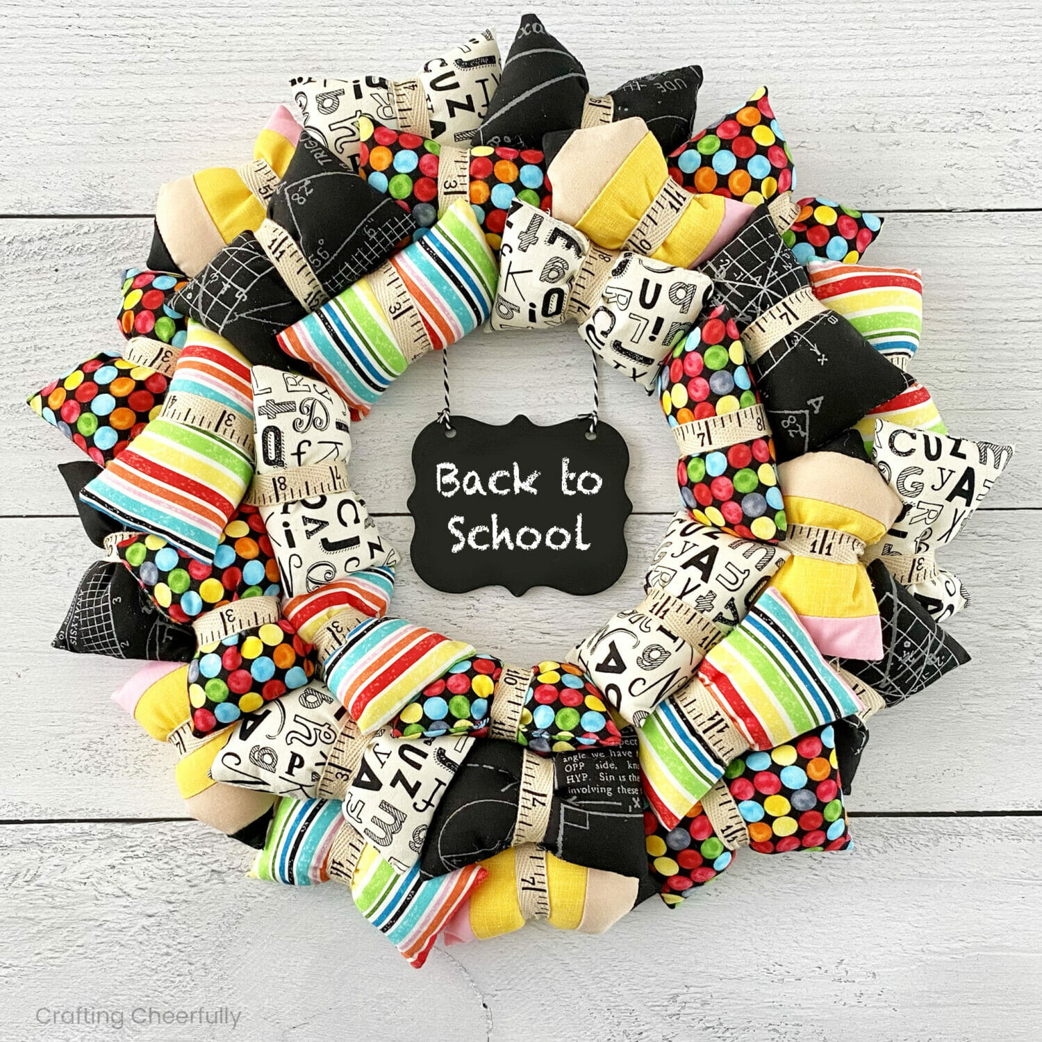back to school pillow wreath