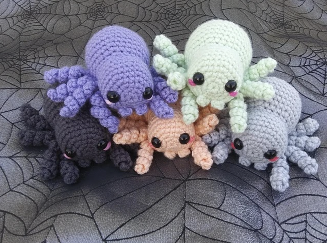 cute Halloween crochet spiders