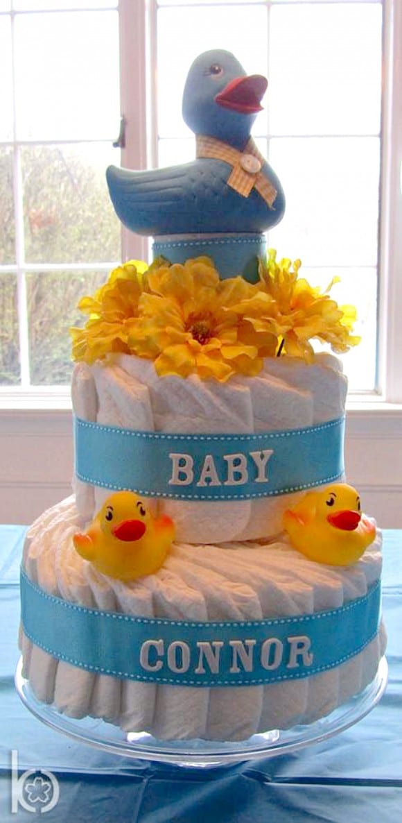 duck diaper cake