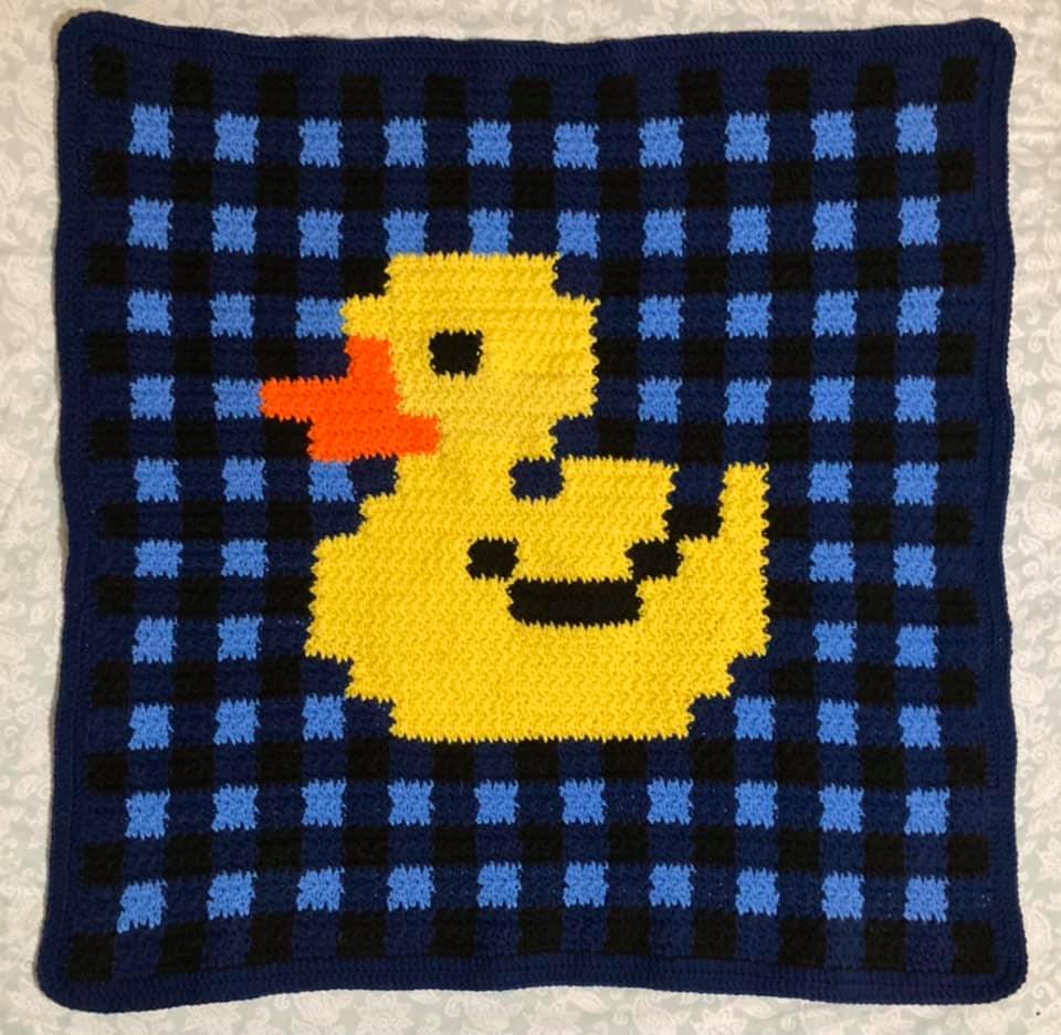 plaid duck blanket