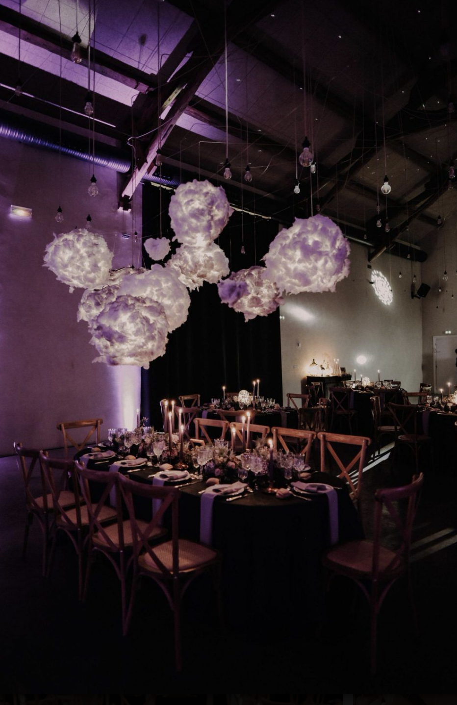 purple clouds DIY dreams wedding