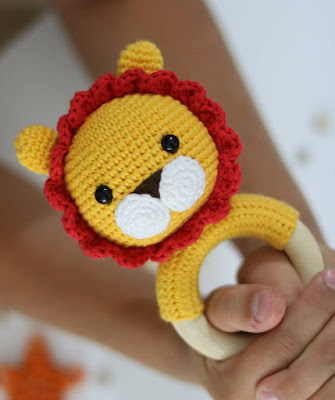 lion baby rattle