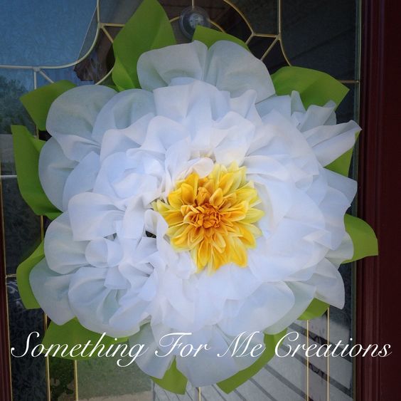 white flower wreath