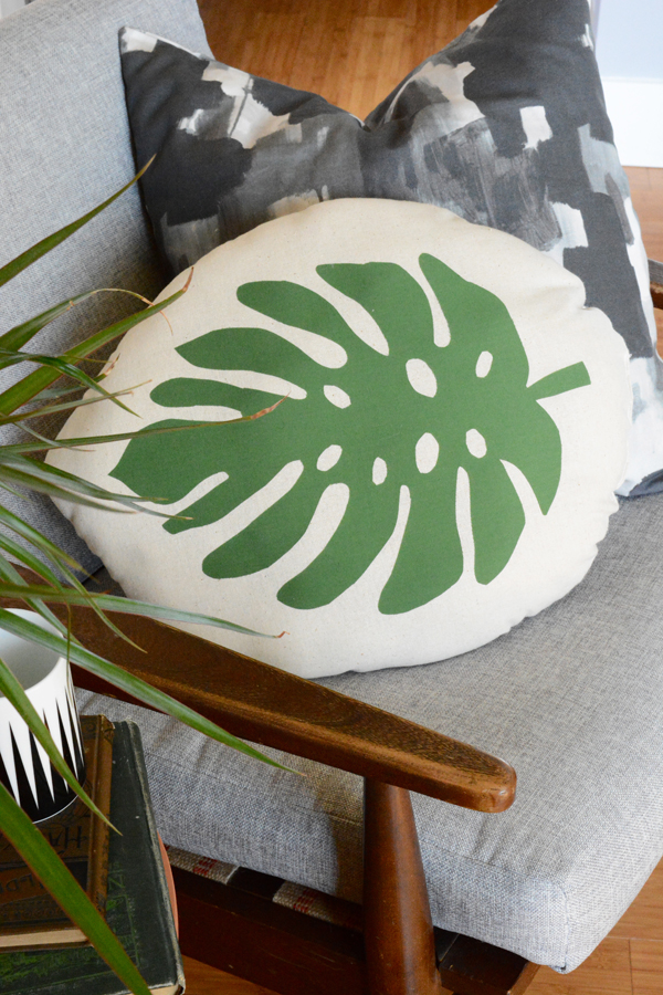 tropical leaf pillow summer decor