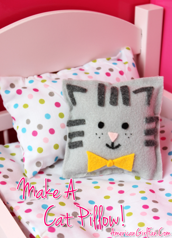 handmade cat pillow with poly-fil