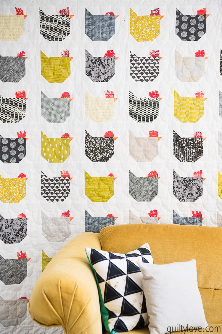 chicken quilt free pattern Fairfield World batting