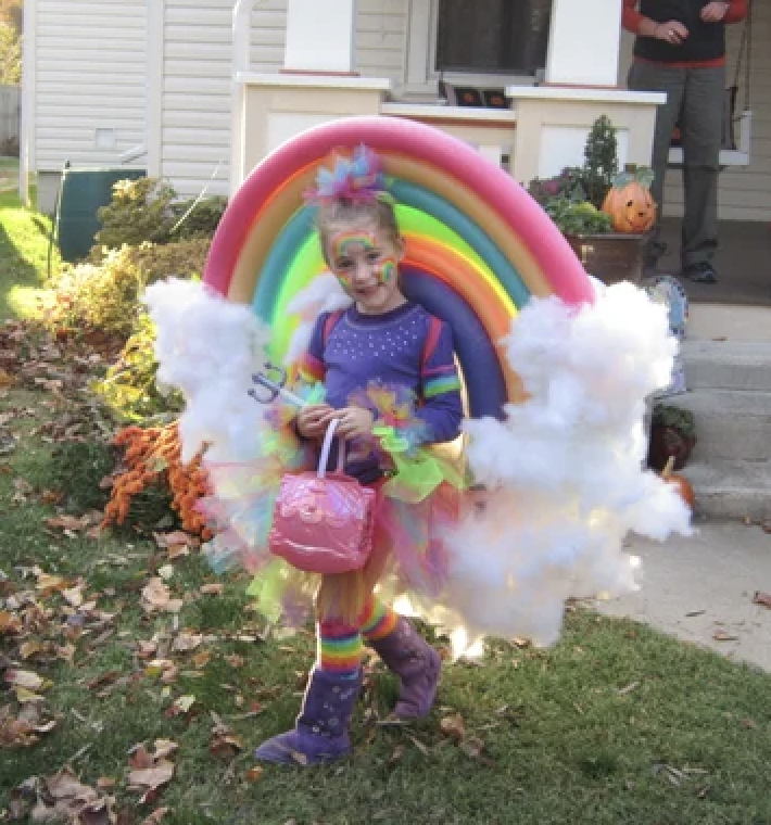 rainbow and clouds costume DIY