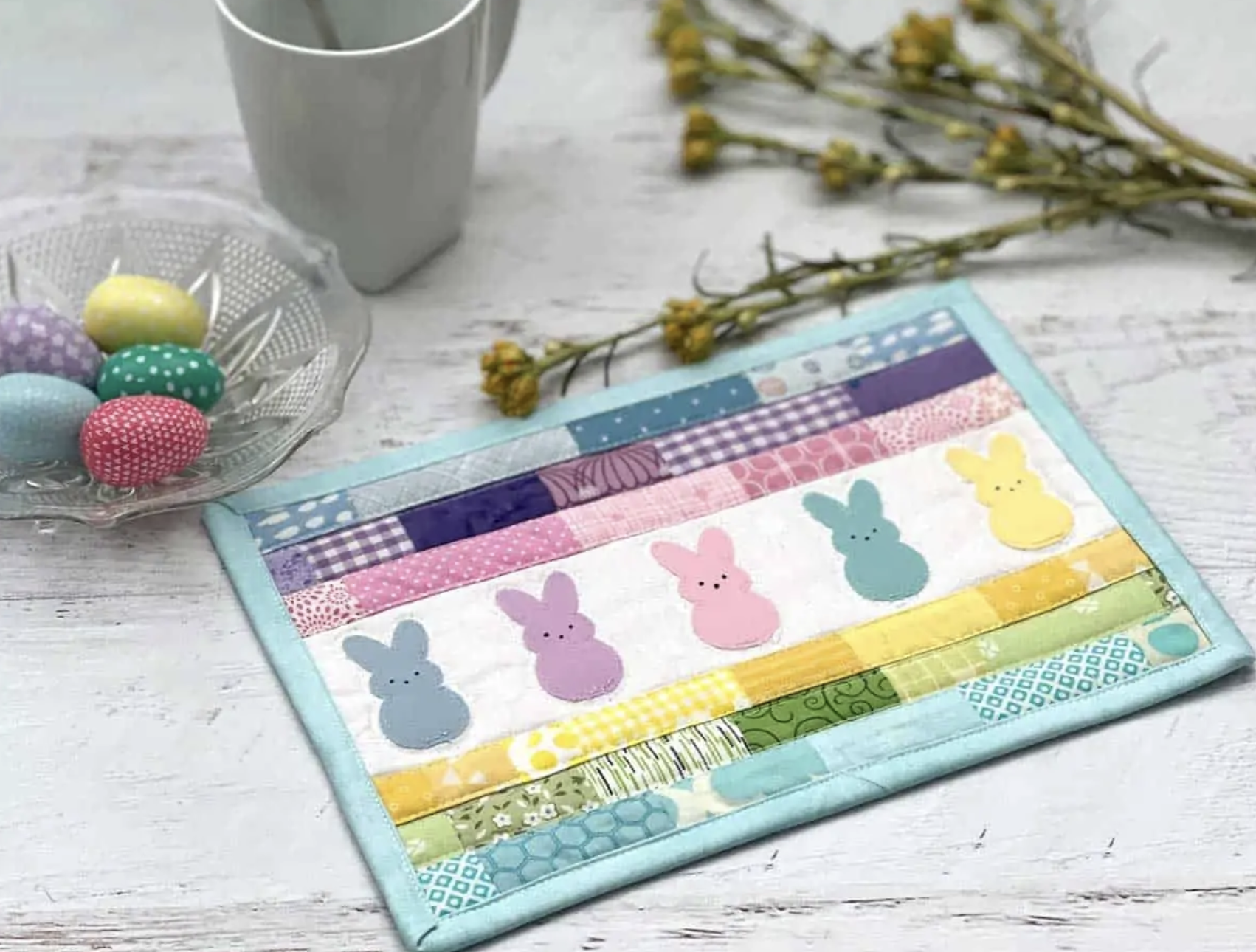 easter mug rug free pattern
