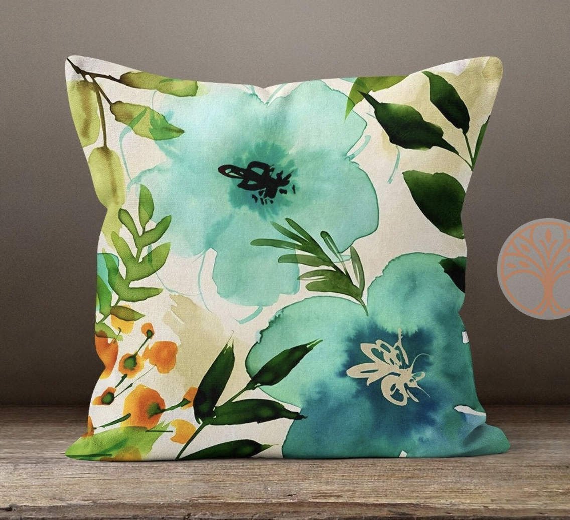 watercolor pillow